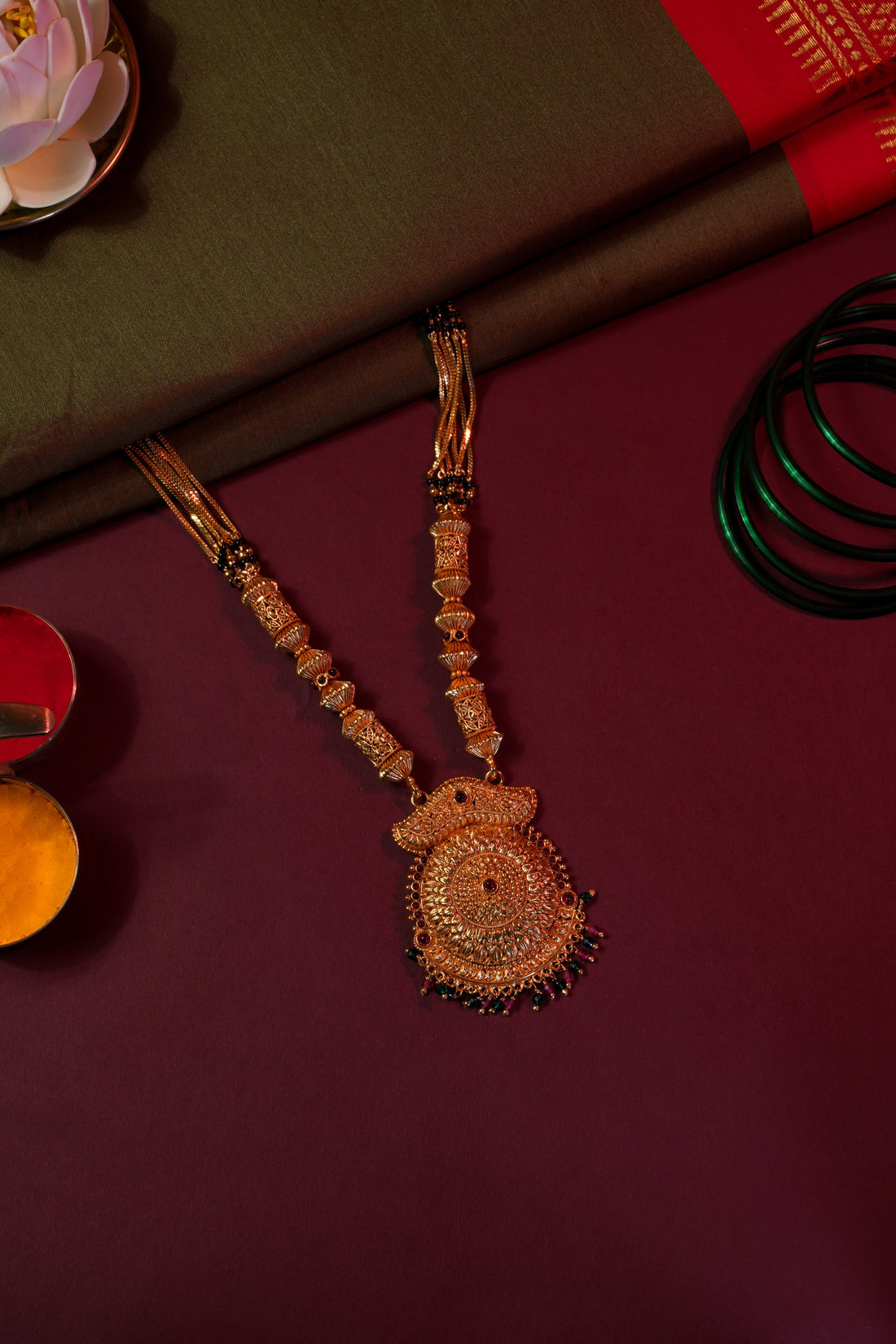 peacock pendant  mangalsutra